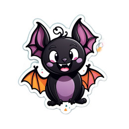 bat cartoon SVG PNG design with clean design elements