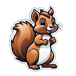 cartoon squirrel SVG PNG design with clean design elements