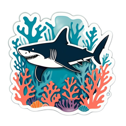 shark corals SVG PNG design with clean design elements