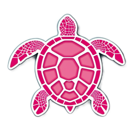 pink turtle SVG PNG design with clean design elements