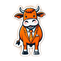 cow sticker SVG PNG design with clean design elements