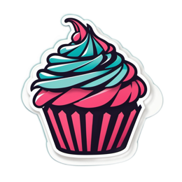 cupcake colorful SVG PNG design with clean design elements
