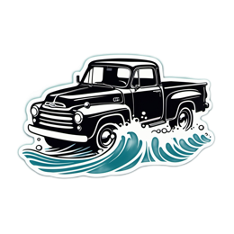 truck ocean wave SVG PNG design with clean design elements