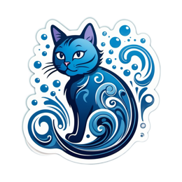 fantasy cat sticker SVG PNG design with clean design elements