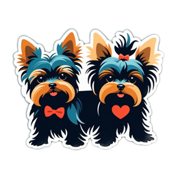 yorkshire terrriers stickers SVG PNG design