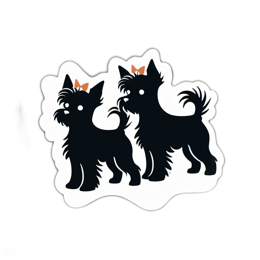 stickers yorkshire terriers SVG PNG design with clean design elements