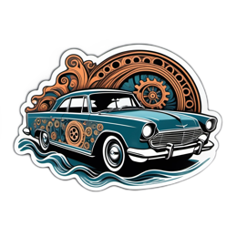 car vintage SVG PNG design with clean design elements