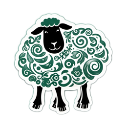 detailed sheep sticker SVG PNG design with clean design elements