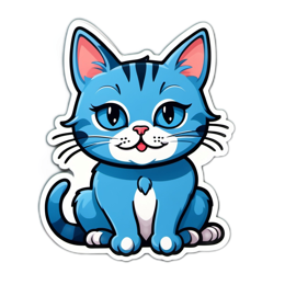 cute blue cat SVG PNG design