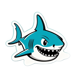 shark cartoon SVG PNG design with clean design elements