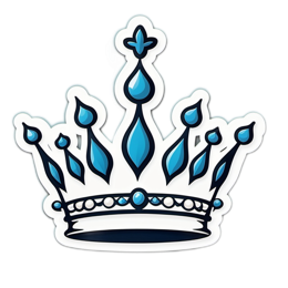 crown sticker SVG PNG design with clean design elements