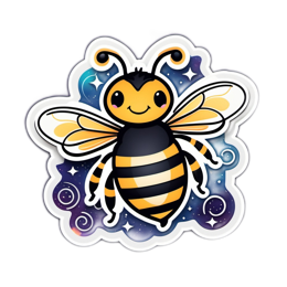 bee sticker SVG PNG design with clean design elements