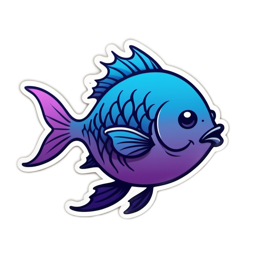 fish colorful sticker SVG PNG design with clean design elements