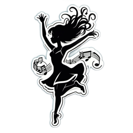 dance music sticker SVG PNG design with clean design elements