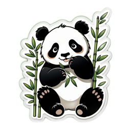 panda bamboo SVG PNG design with clean design elements