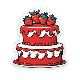 cake strawberries SVG PNG design