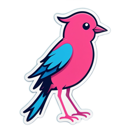 pink bird sticker SVG PNG design with clean design elements