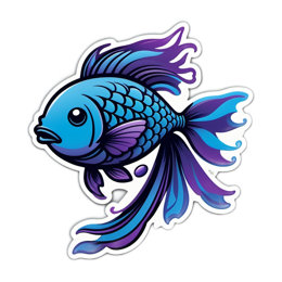 fish artistic SVG PNG design with clean design elements