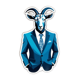 fashion goat in suit SVG PNG design with clean design elements