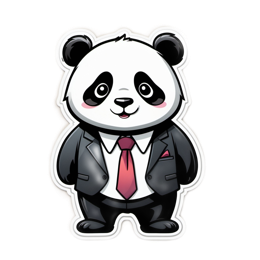 panda cartoon SVG PNG design with clean design elements