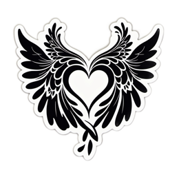 sticker wings heart SVG PNG design