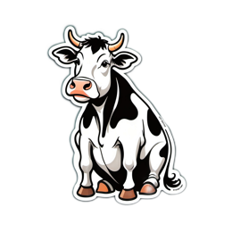 cute cartoon cow SVG PNG design with clean design elements