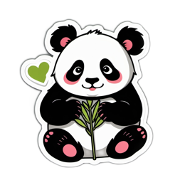 panda sticker SVG PNG design with clean design elements