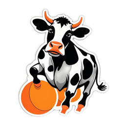cow playful sticker SVG PNG design with clean design elements