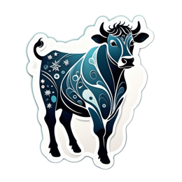 artistic cow SVG PNG design