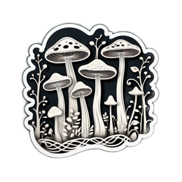 mushrooms paper botanical SVG PNG design
