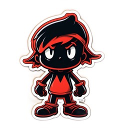 cartoon character sticker SVG PNG design with clean design elements