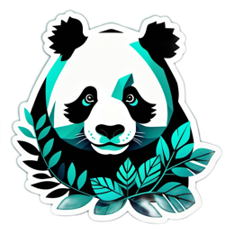 panda leaves SVG PNG design with clean design elements