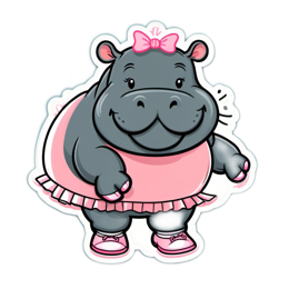 fashion hippopotamus SVG PNG design