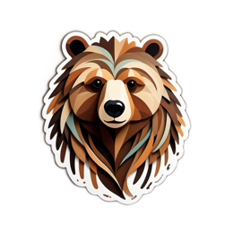 artistic bear SVG PNG design with clean design elements