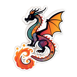 dragon flame SVG PNG design with clean design elements