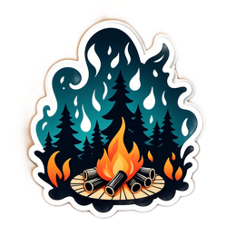camping fire forest SVG PNG design with clean design elements