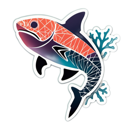 fish coral SVG PNG design with clean design elements