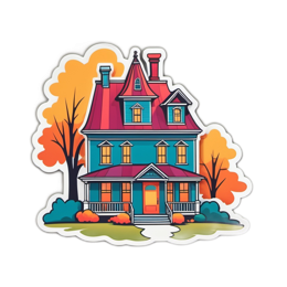 fantasy colorful house SVG PNG design with clean design elements