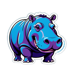 happy hippopotamus SVG PNG design with clean design elements