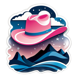 pink hat mountains SVG PNG design with clean design elements