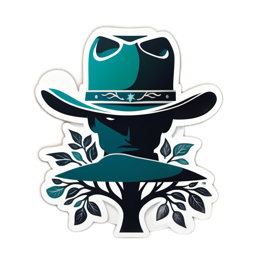 sticker cowboy SVG PNG design with clean design elements