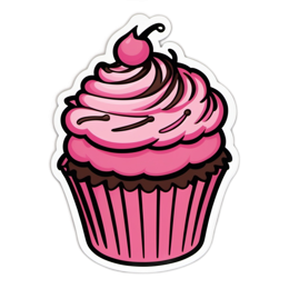 cupcake pink rosy SVG PNG design
