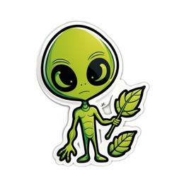 alien leaves SVG PNG design with clean design elements