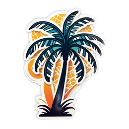 stickers palm tree SVG PNG design with clean design elements