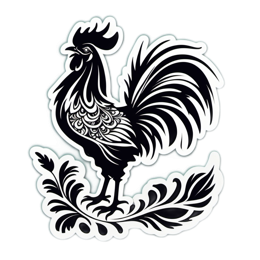 chicken black white SVG PNG design