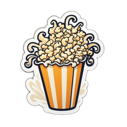 popcorn sticker SVG PNG design with clean design elements
