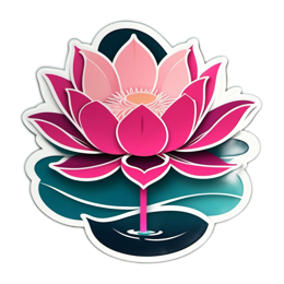 flower lotus SVG PNG design with clean design elements, pink and green floral elements
