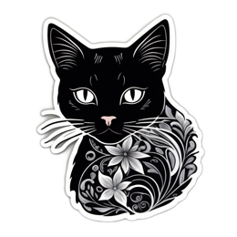 decoration floral SVG PNG design with black and white floral elements