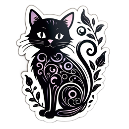 decoration black cat SVG PNG design