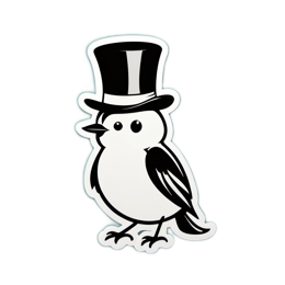 bird hat cartoon SVG PNG design with clean design elements
